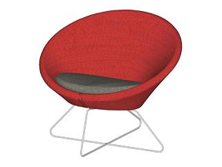 红色圆锥椅子SU模型下载_sketchup草图大师SKP模型