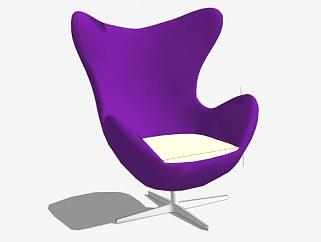 紫色<em>鸡蛋</em>座椅蛋椅SU模型下载_sketchup草图大师SKP模型