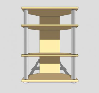 黄色简约多层电视柜SU模型下载_sketchup草图大师SKP模型