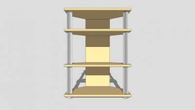 黄色简约多层电视柜SU模型下载_sketchup草图大师SKP模型