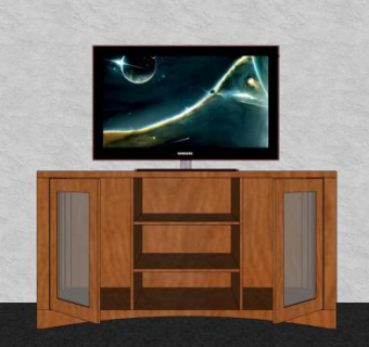 简约实木中式电视柜SU模型下载_sketchup草图大师SKP模型