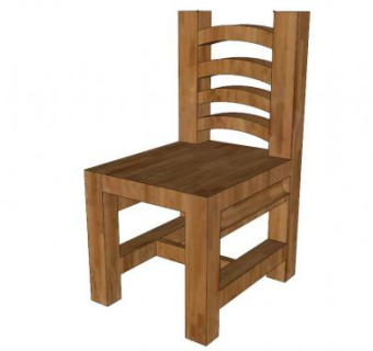 实木座椅我的椅子SU模型下载_sketchup草图大师SKP模型