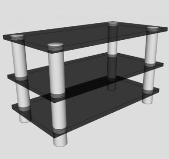 黑色现代玻璃电视柜SU模型下载_sketchup草图大师SKP模型