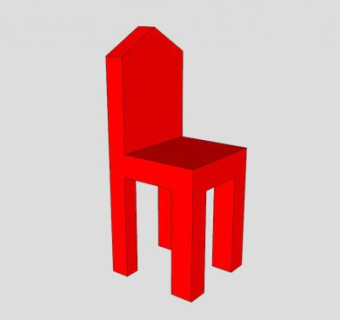 红色椅子SU模型下载_sketchup草图大师SKP模型