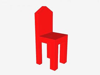 <em>红色椅子</em>SU模型下载_sketchup草图大师SKP模型