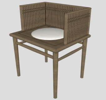 实木明式座椅SU模型下载_sketchup草图大师SKP模型