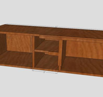 实木中式现代电视柜SU模型下载_sketchup草图大师SKP模型