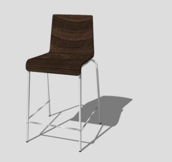 棕色座椅Blu Dot柜台SU模型下载_sketchup草图大师SKP模型