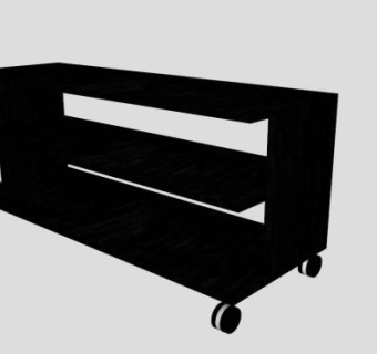 宜家黑色带滑轮的电视柜SU模型下载_sketchup草图大师SKP模型