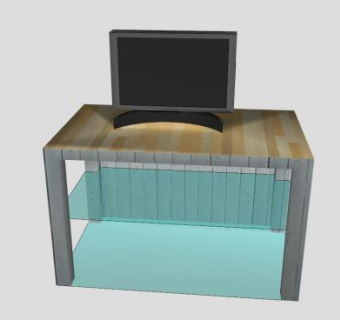 平板电视机柜SU模型下载_sketchup草图大师SKP模型