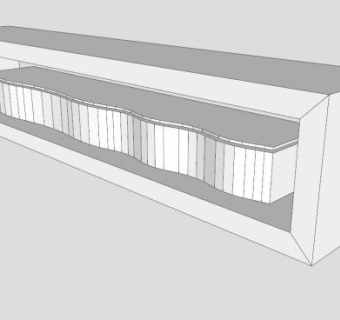 带有木制玻璃衬垫的电视柜SU模型下载_sketchup草图大师SKP模型