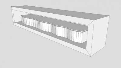 带有木制玻璃衬垫的电视柜SU模型下载_sketchup草图大师SKP模型