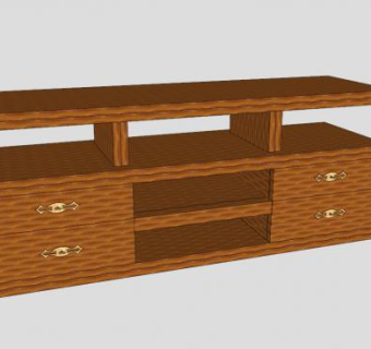罗得西亚柚木电视柜SU模型下载_sketchup草图大师SKP模型