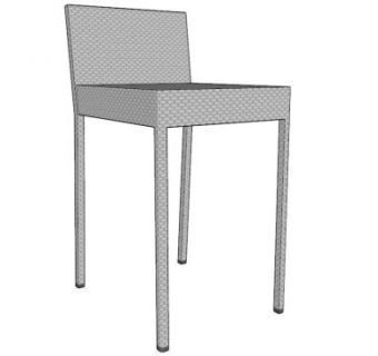 灰色休闲座椅SU模型下载_sketchup草图大师SKP模型