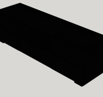 木头和中密度纤维板的电视柜SU模型下载_sketchup草图大师SKP模型