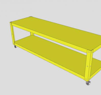 推车黄色滚动电视台SU模型下载_sketchup草图大师SKP模型