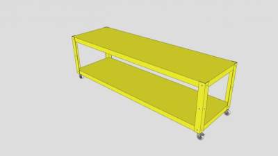 推车黄色滚动电视台SU模型下载_sketchup草图大师SKP模型