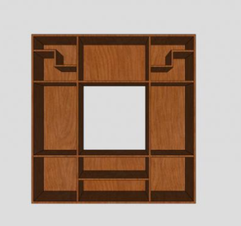 中式现代简约电视柜SU模型下载_sketchup草图大师SKP模型