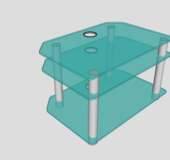 玻璃绿色电视柜SU模型下载_sketchup草图大师SKP模型