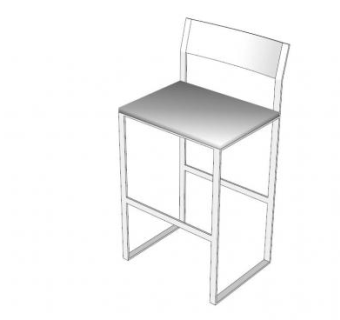 新柜白色台凳SU模型下载_sketchup草图大师SKP模型