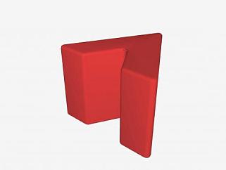 红色座椅SU模型下载_sketchup草图大师SKP模型