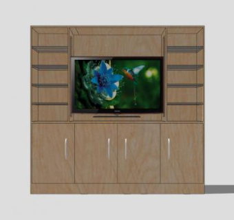 木质三星电视柜SU模型下载_sketchup草图大师SKP模型