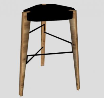 实木座椅咖啡桌脚凳SU模型下载_sketchup草图大师SKP模型