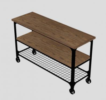 木制简单电视架SU模型下载_sketchup草图大师SKP模型