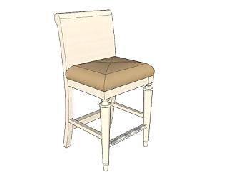 米黄色座椅舒适椅SU模型下载_sketchup草图大师SKP模型