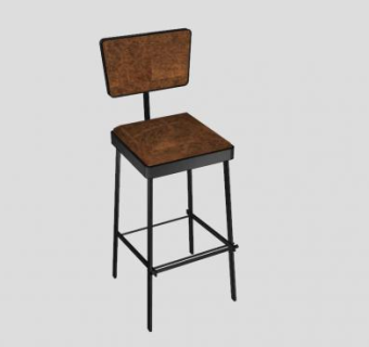 皮革凳子座椅SU模型下载_sketchup草图大师SKP模型