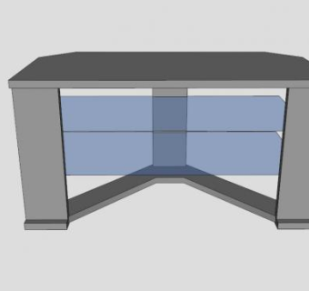 灰色玻璃电视柜SU模型下载_sketchup草图大师SKP模型
