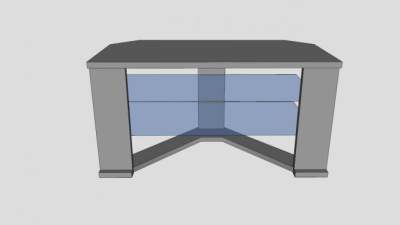 灰色玻璃电视柜SU模型下载_sketchup草图大师SKP模型