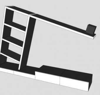 墙上的电视柜SU模型下载_sketchup草图大师SKP模型