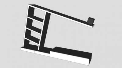 墙上的电视柜SU模型下载_sketchup草图大师SKP模型