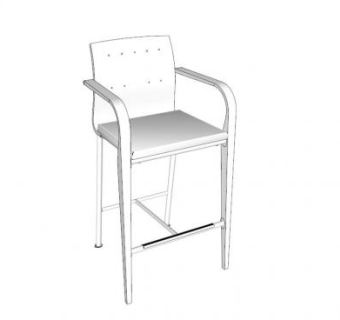 霍沃思白色座椅SU模型下载_sketchup草图大师SKP模型