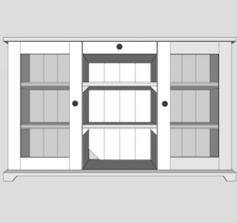 宜家简欧白色电视柜SU模型下载_sketchup草图大师SKP模型