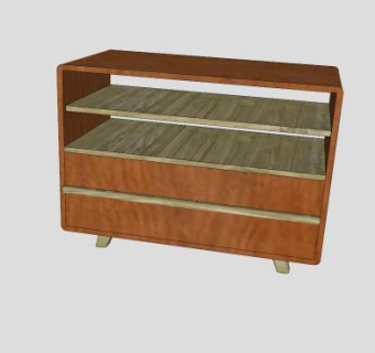 当代实木电视柜SU模型下载_sketchup草图大师SKP模型