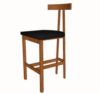 实木座椅鸟居凳子SU模型下载_sketchup草图大师SKP模型