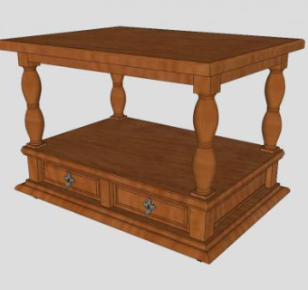 复古木质电视柜SU模型下载_sketchup草图大师SKP模型