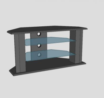 小型灰色电视柜SU模型下载_sketchup草图大师SKP模型
