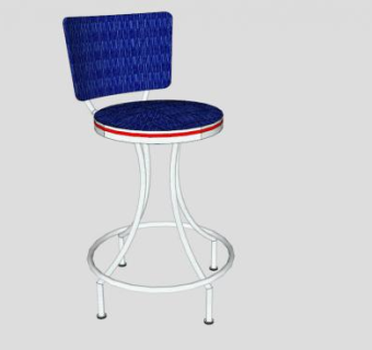 蓝色单椅SU模型下载_sketchup草图大师SKP模型