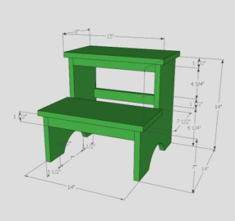 绿色椅儿童踏凳SU模型下载_sketchup草图大师SKP模型