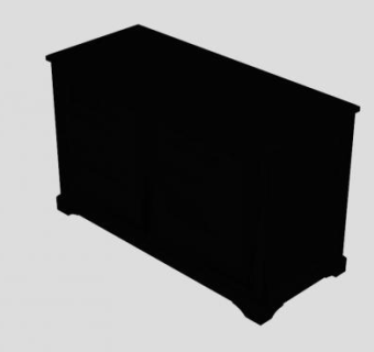 可移动的黑色电视柜SU模型下载_sketchup草图大师SKP模型