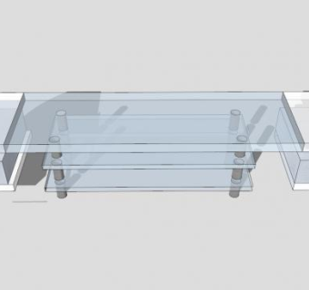 当代玻璃台面电视柜SU模型下载_sketchup草图大师SKP模型
