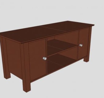 木制小型电视站SU模型下载_sketchup草图大师SKP模型