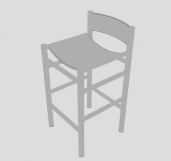 白色钉凳托马斯椅SU模型下载_sketchup草图大师SKP模型