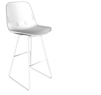 现代酒吧凳白色椅SU模型下载_sketchup草图大师SKP模型