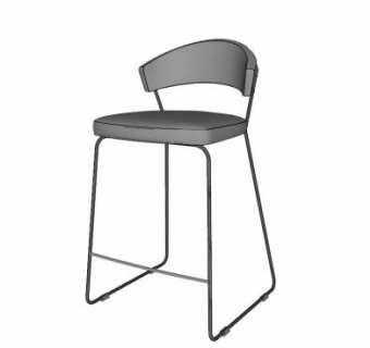 灰色座椅高脚凳SU模型下载_sketchup草图大师SKP模型