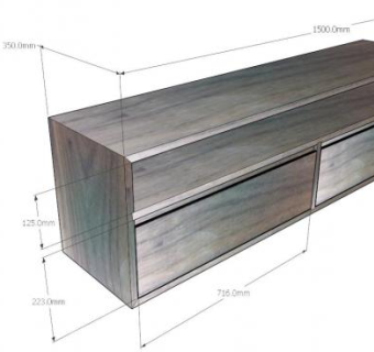 胡桃木现代电视台SU模型下载_sketchup草图大师SKP模型