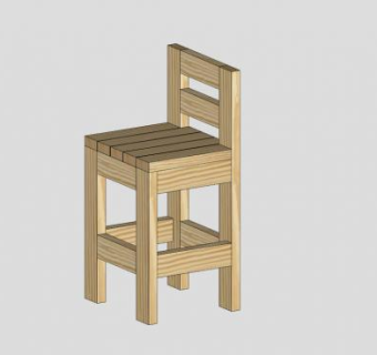 实木单椅SU模型下载_sketchup草图大师SKP模型